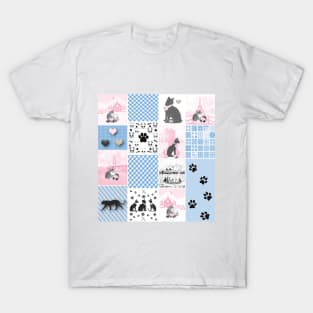 Cat Lovers Patchwork Pattern T-Shirt